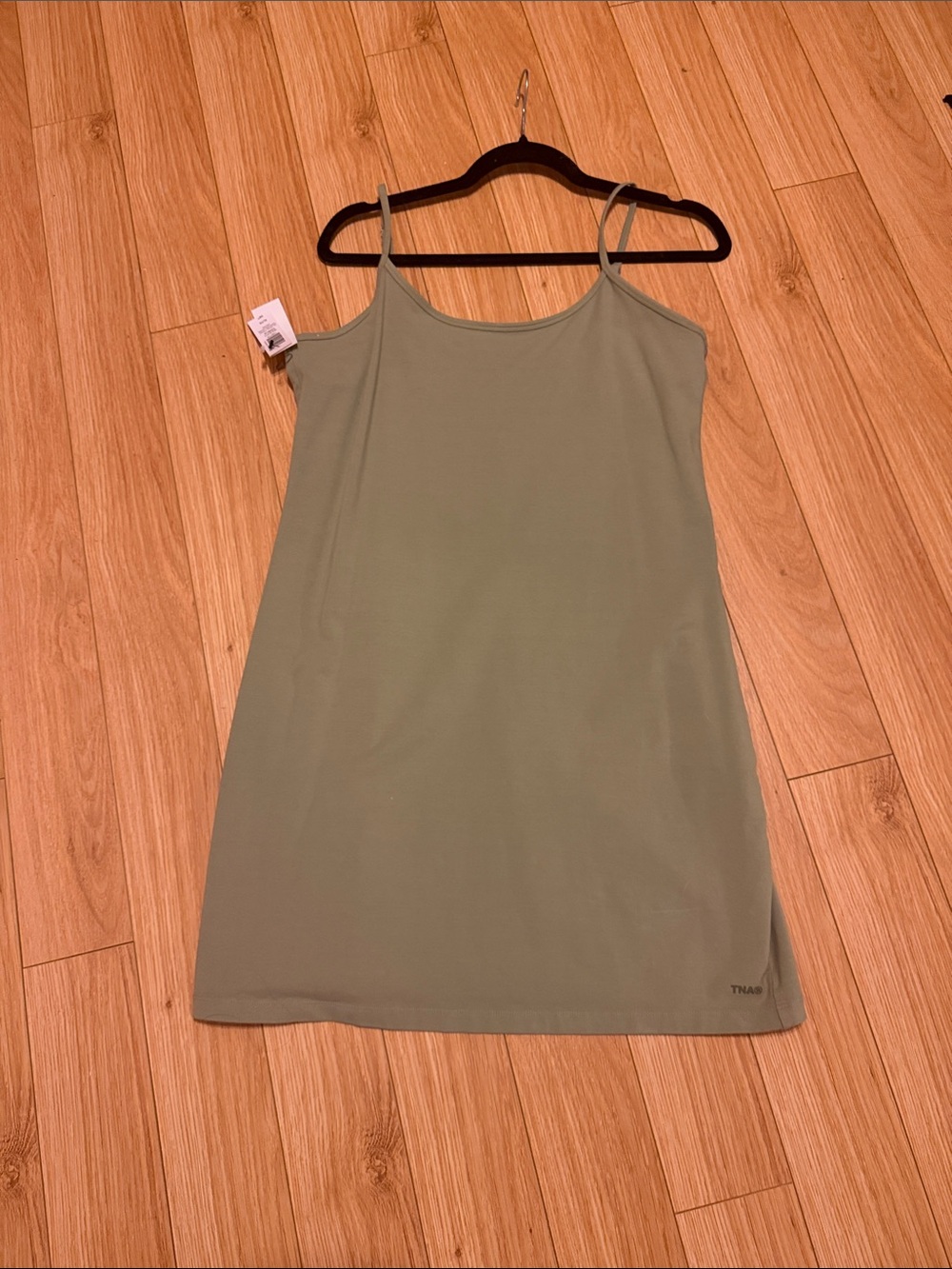 Aritzia Olive Green Spaghetti Strap Mini Dress